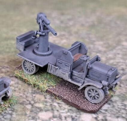 15mm WW1 Mobile AA Gun- w/ and w/o crew