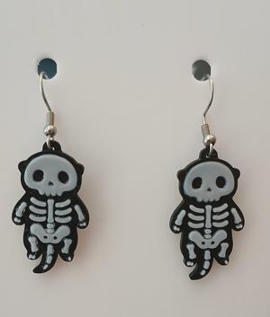 Skeleton Otter – Halloween Earring & Keychain STL (No AMS Needed, 2-Color)
