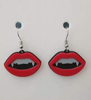 Vampire Lips – Halloween Earring & Keychain STL (No AMS Needed, 2-Color)