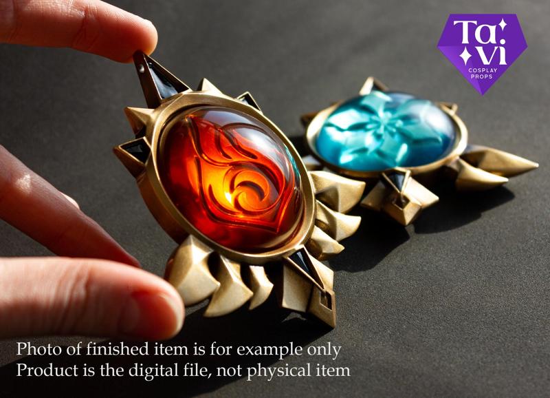 Mondstadt pyro vision genshin impact 3d print cosplay stl files