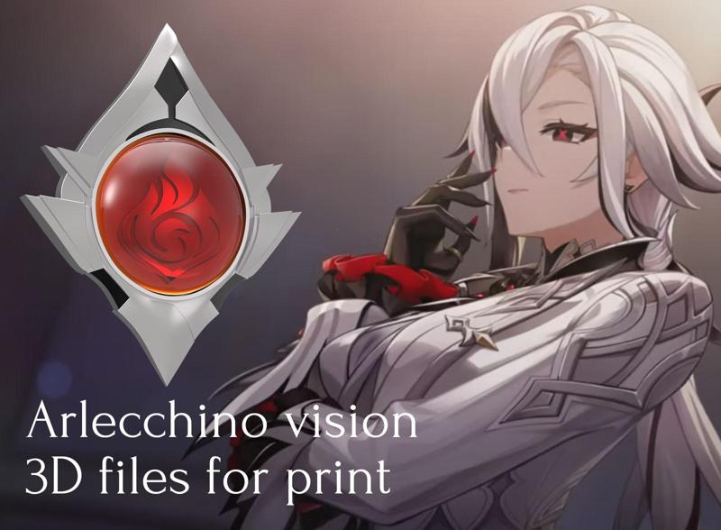 genshin Arlecchino pyro vision stl files for 3D print