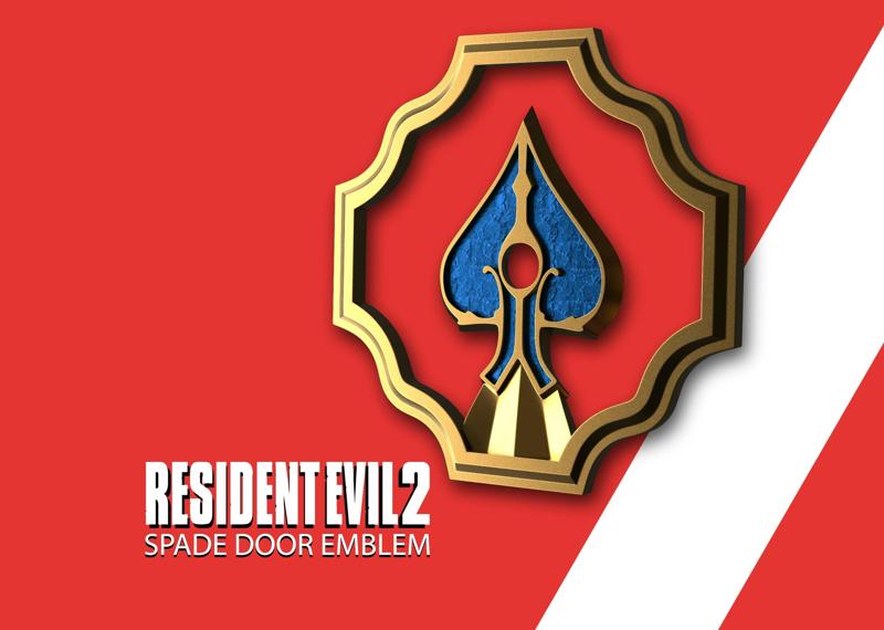 RESIDENT EVIL 2 SPADE DOOR EMBLEM