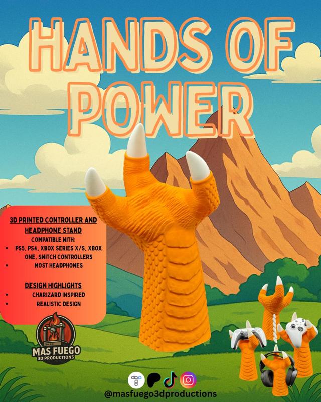 Charizard (Dragon) Inspired Gaming Accessory Stand - Mas Fuego 3D Productions