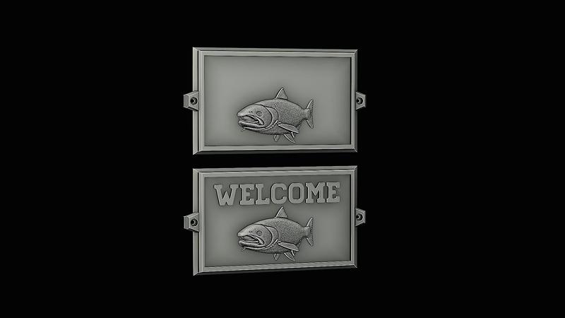 relief 1 fish salmon chinook / Oncorhynchus tshawytscha