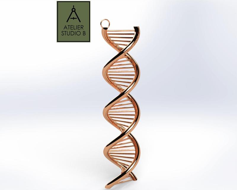 DNA strand Key ring