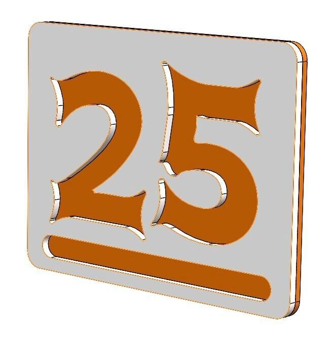 Nr. 25 - Apartment house door number / Modern 3D Apartment Numbers