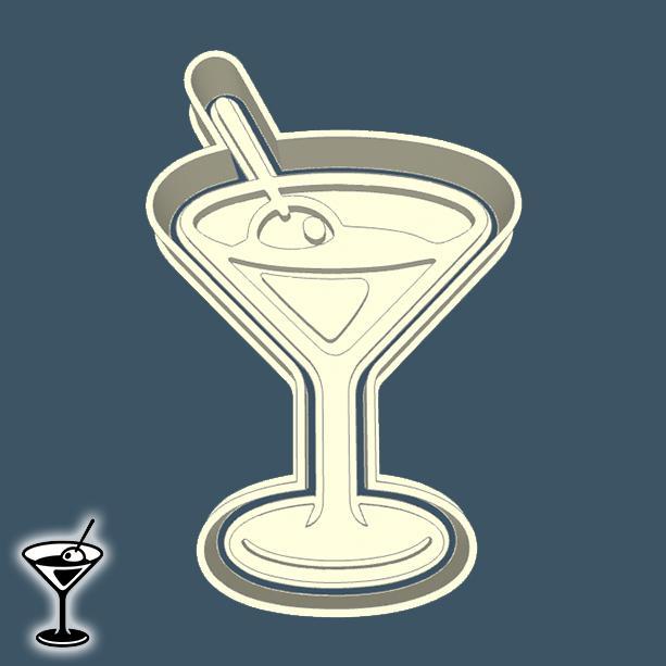Food & drinks cookie cutters - cocktail (martini) (style 1)