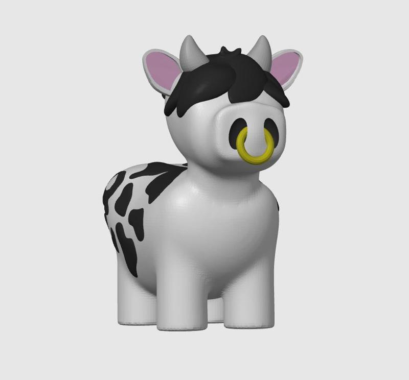Emo Cow Barnyard Animals for kids by Pretzel Prints