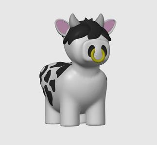 Emo Cow Barnyard Animals for kids by Pretzel Prints