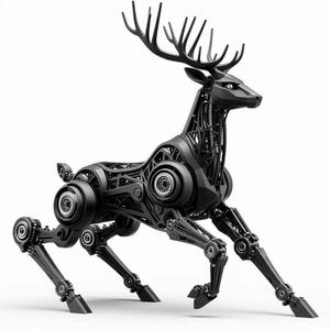 Robotic Deer 3D Print – Futuristic Deer with Horns Sculpture