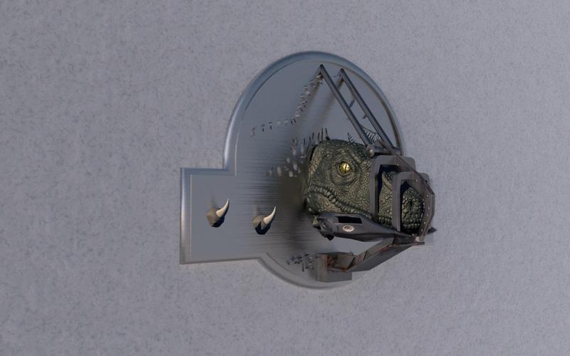 Jurassik World Raptor wall keychain
