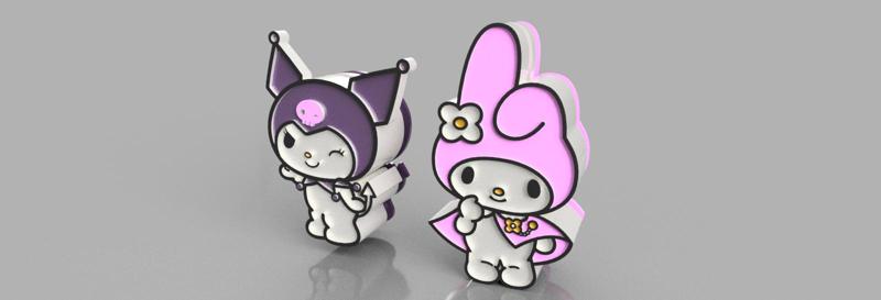 Pack 2 alcancías Kuromi y My Melody