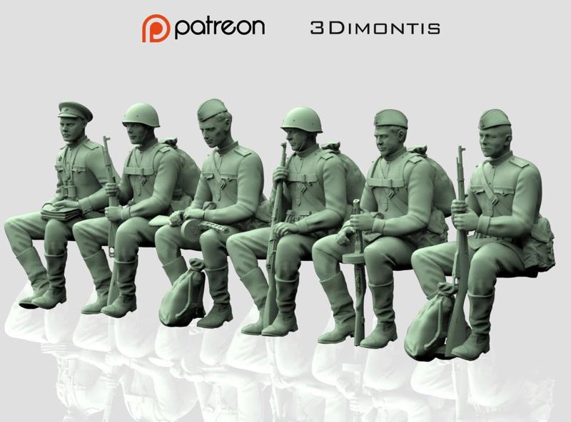 soldiers WW2 Russia 3D print model