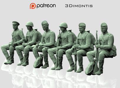 soldiers WW2 Russia 3D print model
