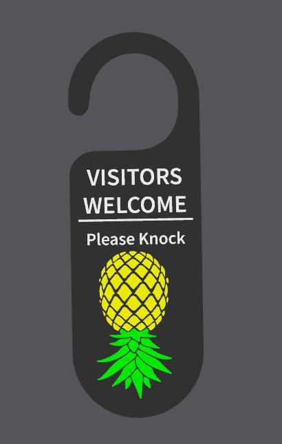 Upside Down Pineapple door sign