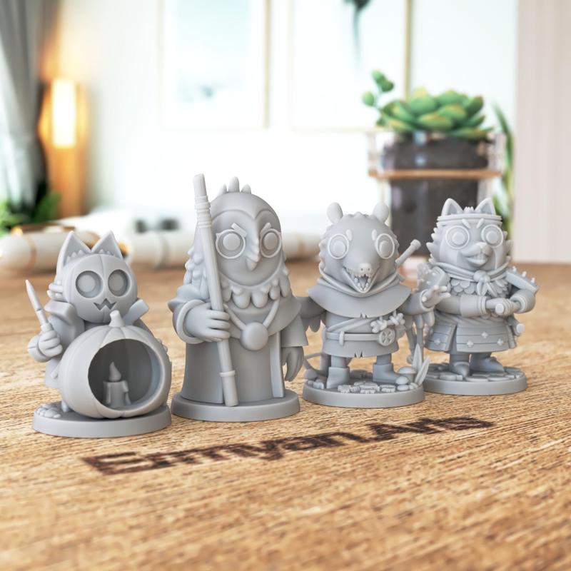 Root:  Four Vagabond Faction Boardgame Figure