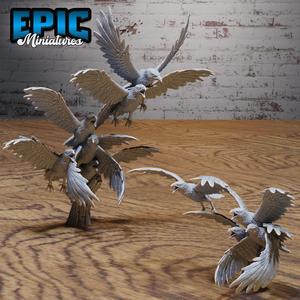 Raven Swarm Set / Bird Creature / Winged Wild Animal / Birdfolk Beast / Crow Monster / Magic Forest Encounter
