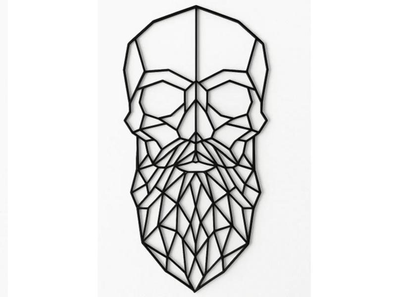 Wall decoration Hipster skull line art