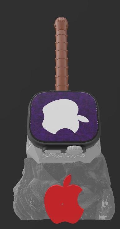 2 em 1 Suporte Dock Station Apple Watch e Porta Caneta Bic Martelo Thor MJOLNIR