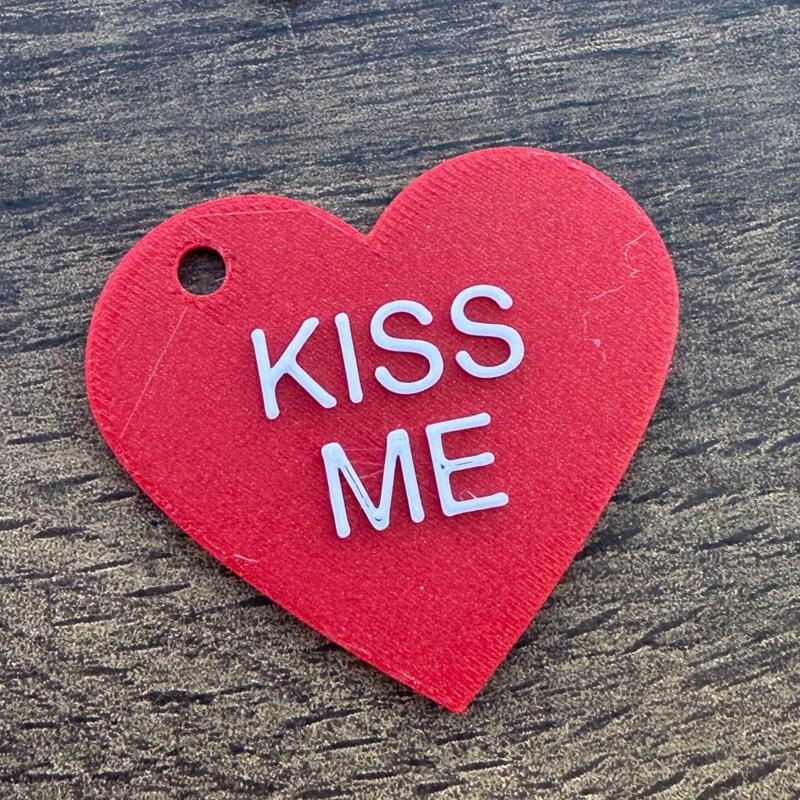Kiss Me Conversation Heart Keychain