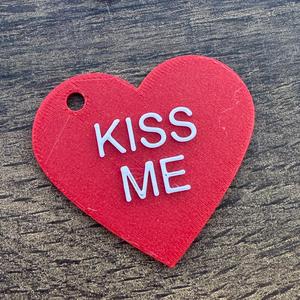 Kiss Me Conversation Heart Keychain