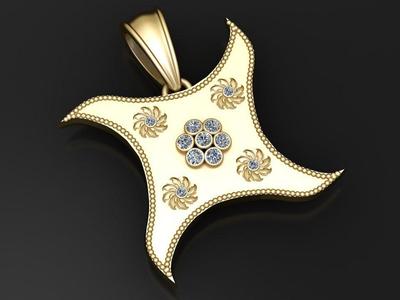 oyal Star Bloom Pendant 3d printable model