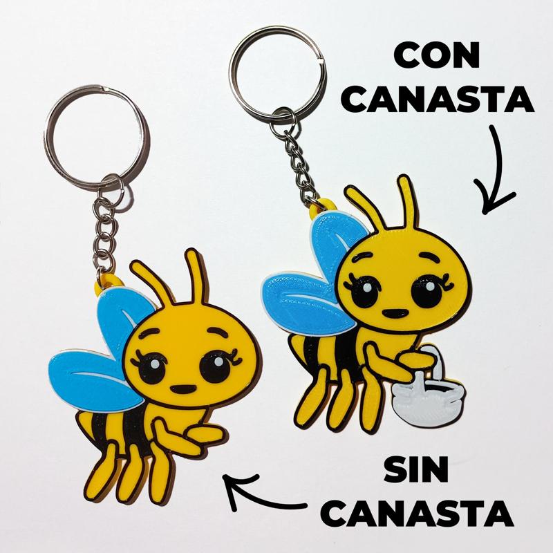Keychain bee the little clown plim plim with and without basket