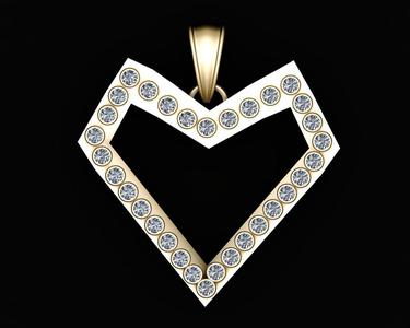 3D Heart Diamond Pendant 3D Printable Model
