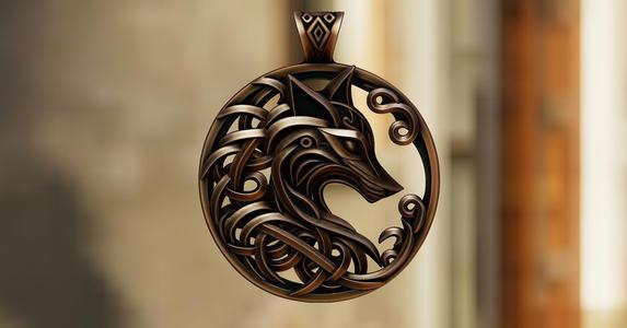 Celtic Wolf Pendant - 3D Printable Jewelry Model