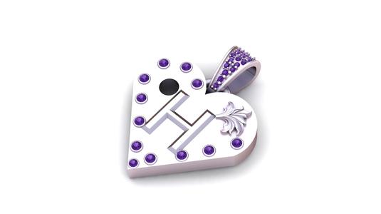 H GOLD HEART PENDANT3d printable model