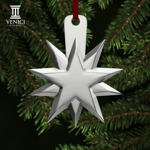 3D Christmas Star Ornament STL - Print in Place