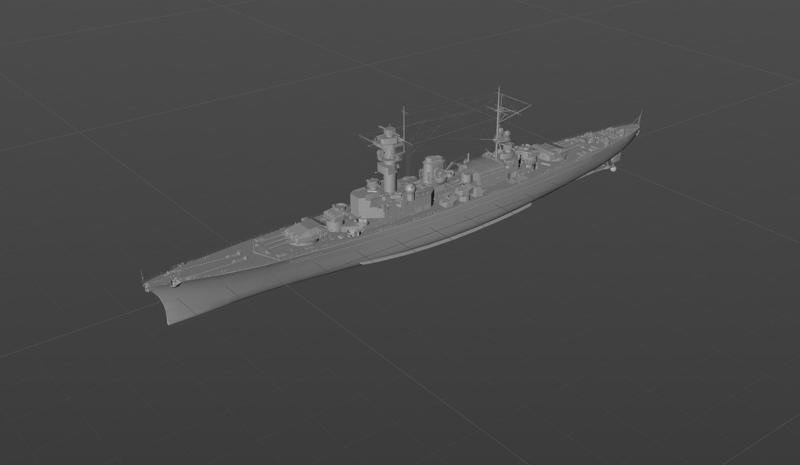 German cruiser "Schiller" 3D model material