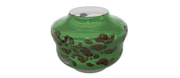vase cup pot jug vessel "spring chinese clouds" v1001 for 3d-print or cnc
