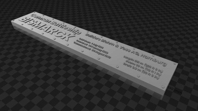 KMS Bismarck Info Plate