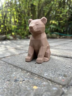 Low Poly Sitting Bear Cub
