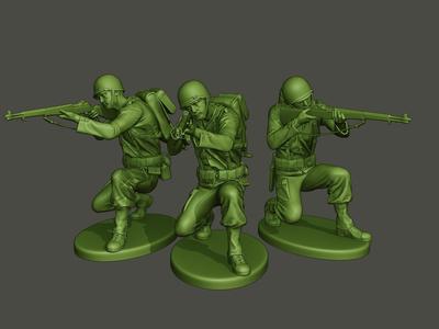 American soldier ww2 Shoot crouched A1