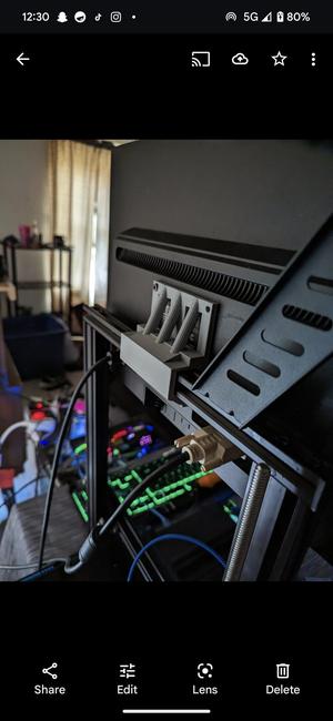 monitor mount for 3D printer 3/4in cross bar mount