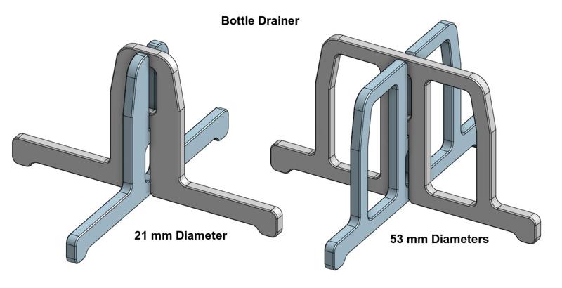 Bottle Drainer (21 mm, 25 mm and 53 mm)