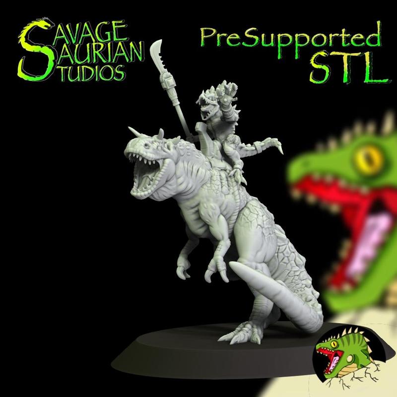 Monotaurus Rex with Iguanisaur General - Lizardmen