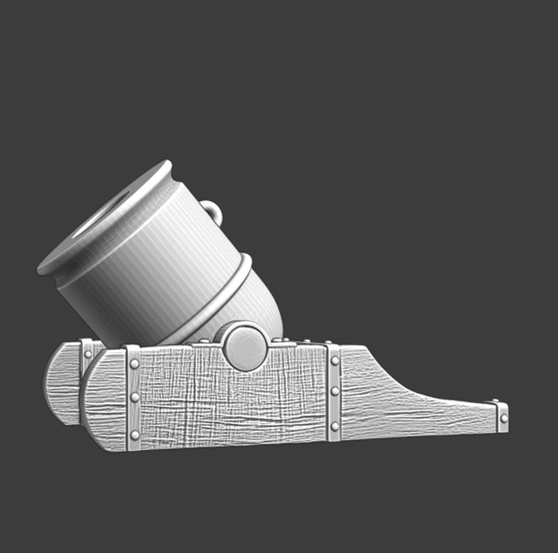 Medieval large mortar - model