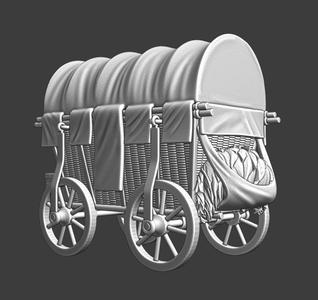 Medieval transport wagon with cover