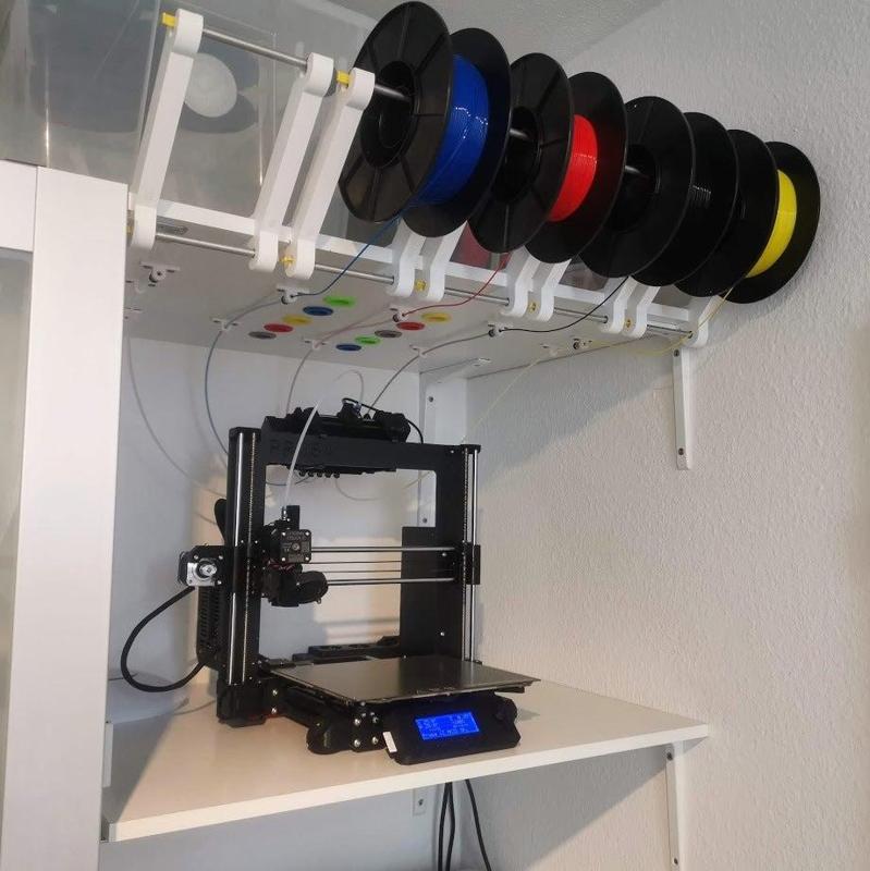 Shelf-Mounted Spool Holder for Prusa MMU2S / i3