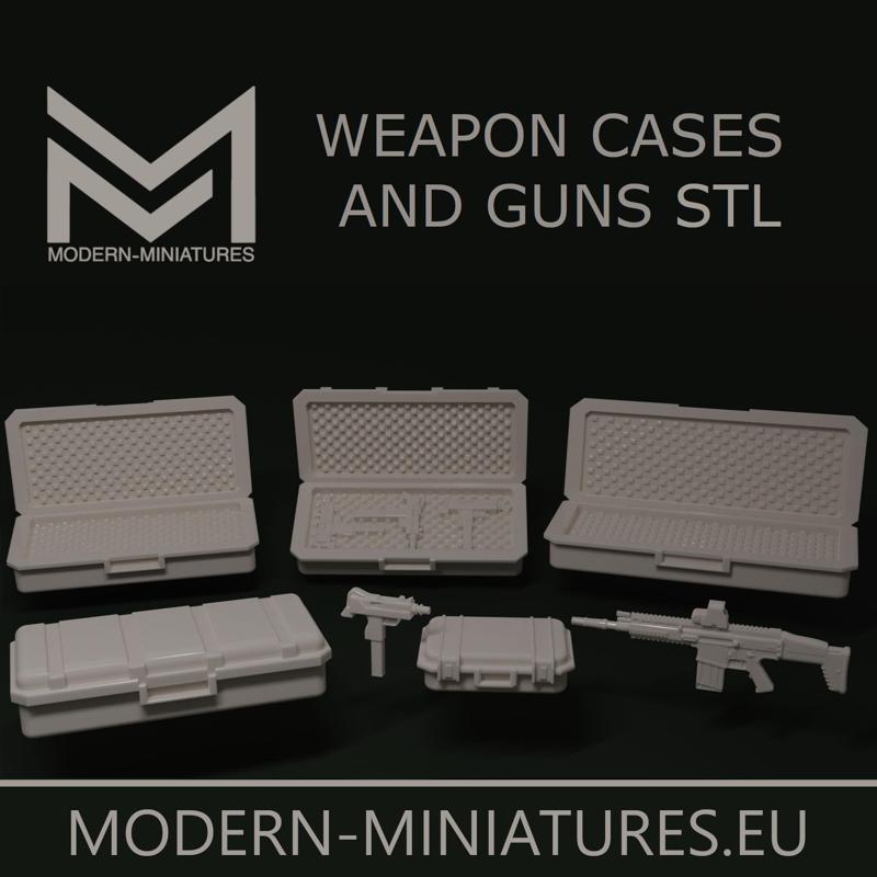 28mm Weapon Cases and Guns