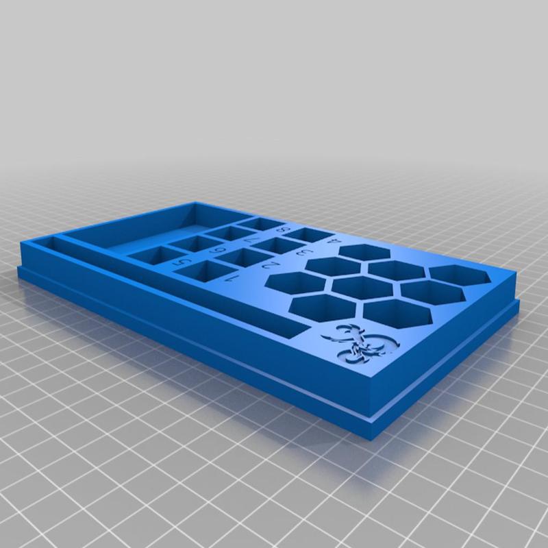 Simple DnD dice box/tray w/ spell slot tracker and lid for rolling