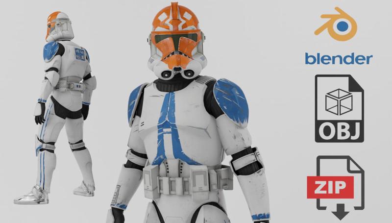 Ahsoka Clone Trooper Textured RIgged
