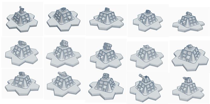 15 Hex Based Weapon Emplacement Bundle Package