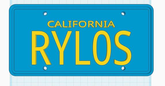 Rylos license plate model