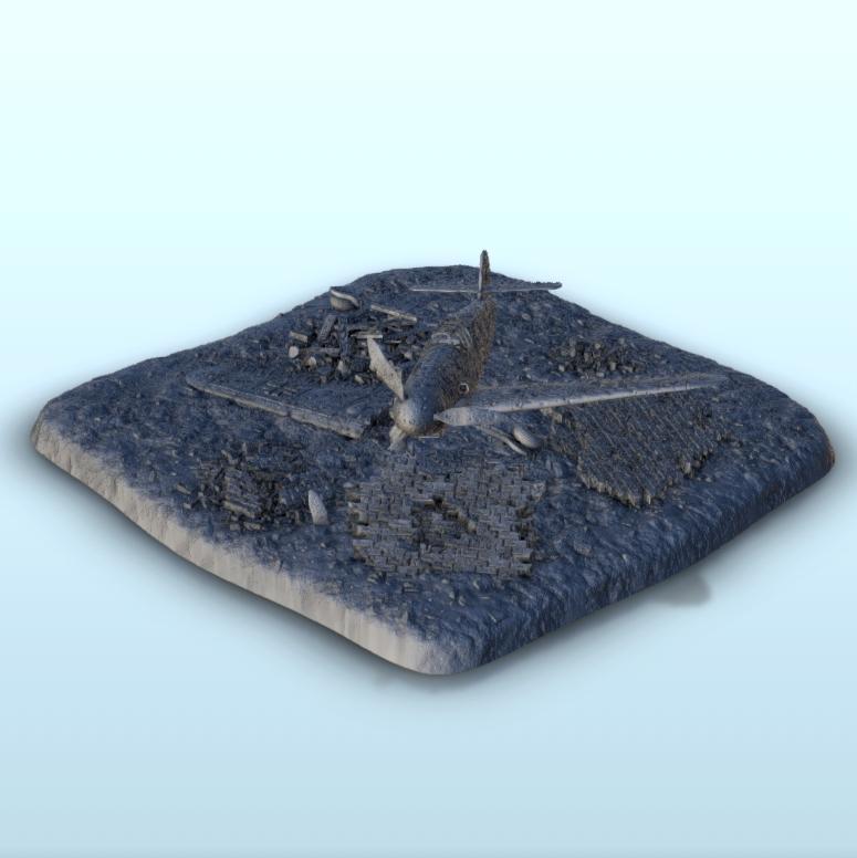 Airplane carcass of crashed Messerschmitt Bf 109 - Germany Eastern Western Front Normandy Stalingrad Berlin Bulge WWII