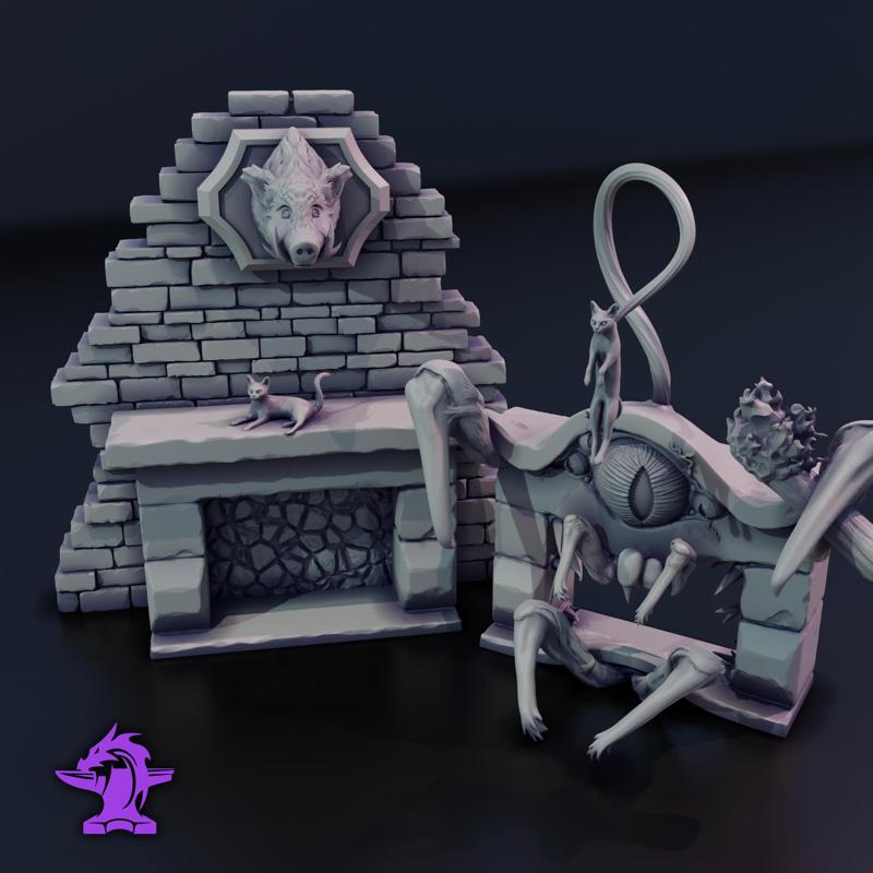 Fireplace Mimic with Cat Lure