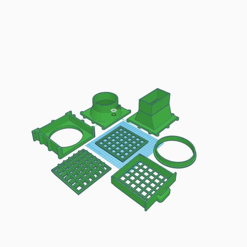 120mm Inline Fan connector with cartridge holder